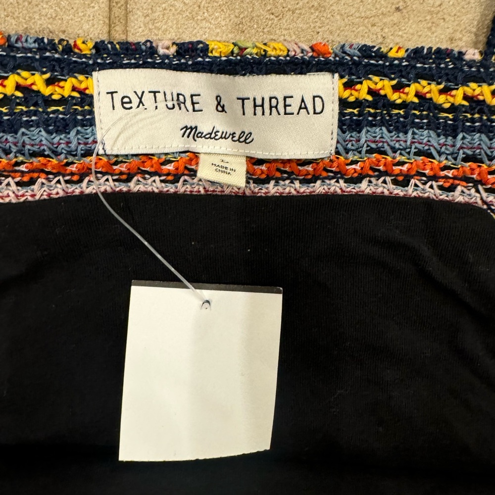 Madewell Black and White Ribbed Crop Tank Top - Picture 2 of 4